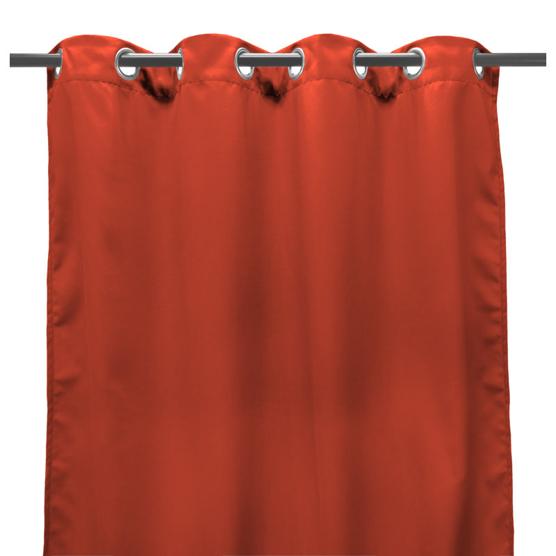 Solid 54" x 84" Grommet Semi-Sheer Outdoor Curtain Panel, Solid Melon, 54" W x 96" L