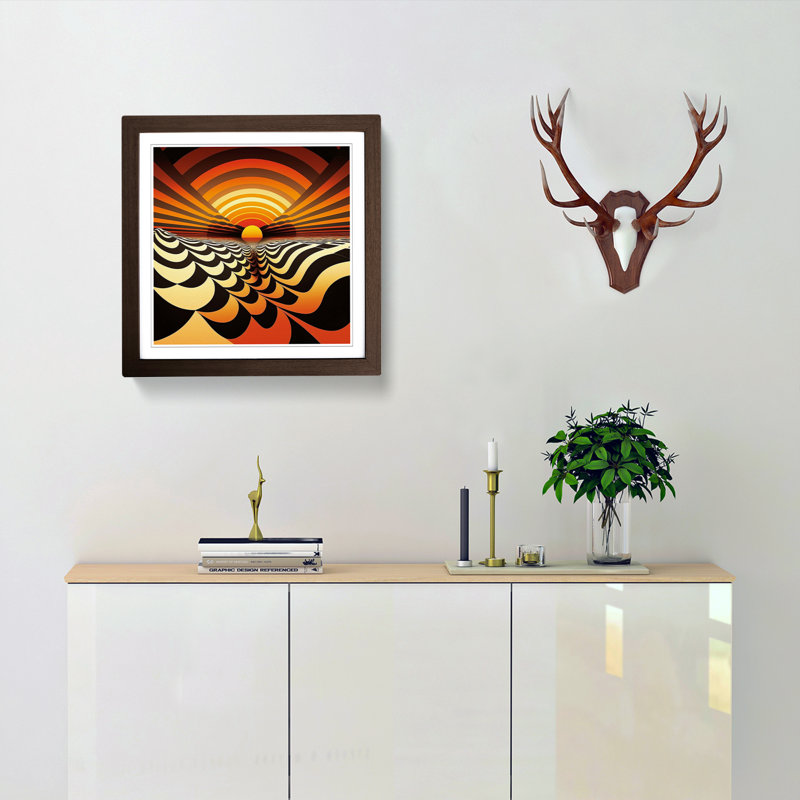 Sunset Op Art - Framed Print, Walnut