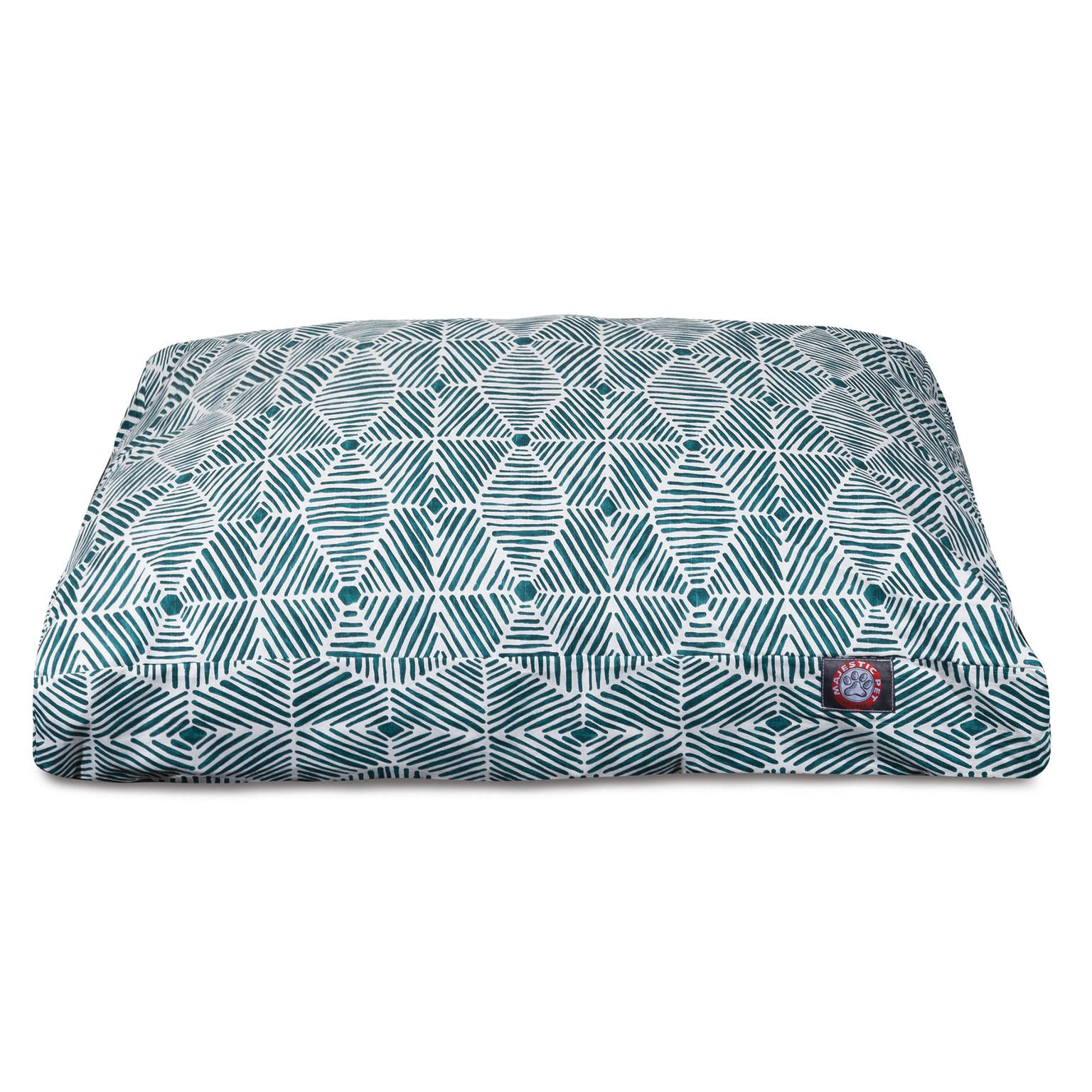 Charlie Orthopedic Geometric Pet Pillow, Small (20" W x 27" D x 4" H);, Emerald