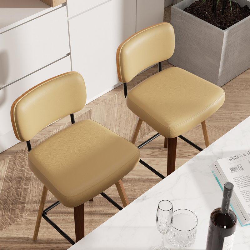 Tabouret pivotant rembourré à hauteur de bar, Kaki