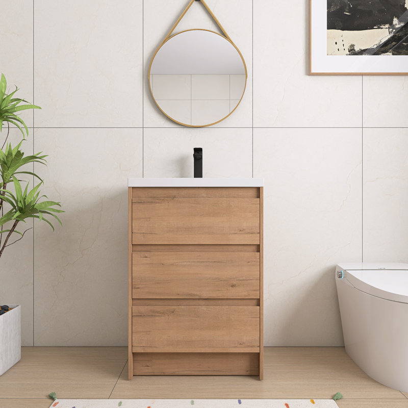 Ensemble de meuble-lavabo simple 24 po avec plateau en résine Bellmead