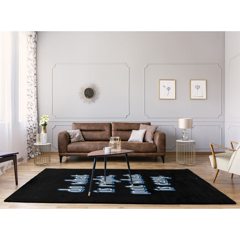 Tapis en poly-chenille style tableau noir do what is right quote, Rectangle 5 pi x 7 pi