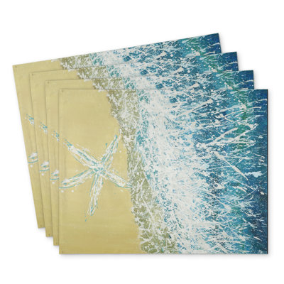 Left Side Seastar Polyester Placemats Set of 4 | Home Decor