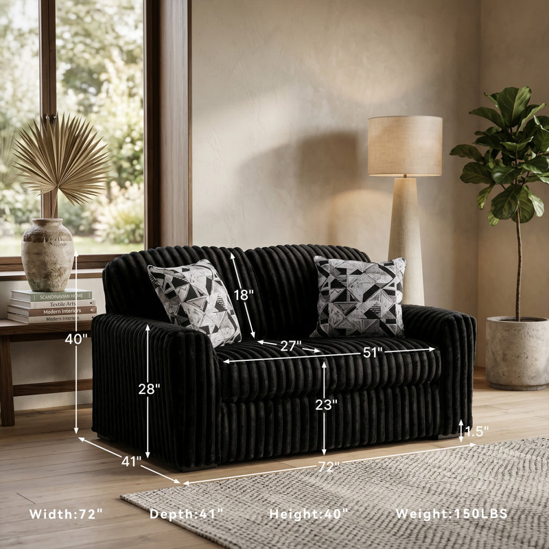 Rockland Loveseat, Black