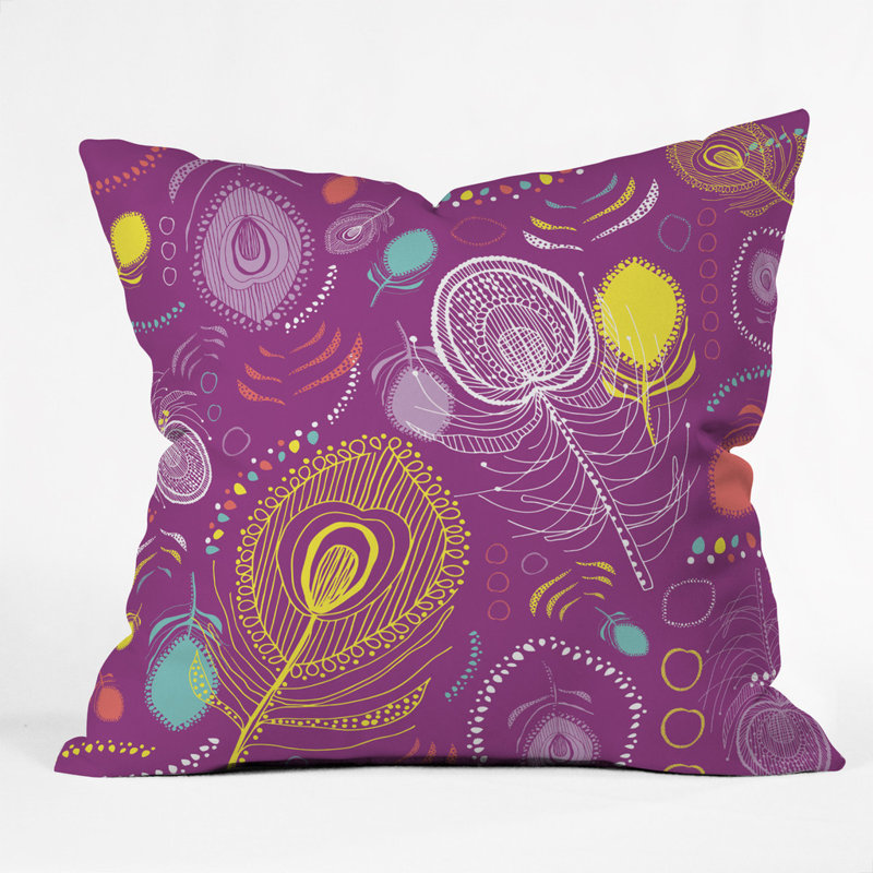 Peacocks Polyester Throw Pillow, 20" x 20"