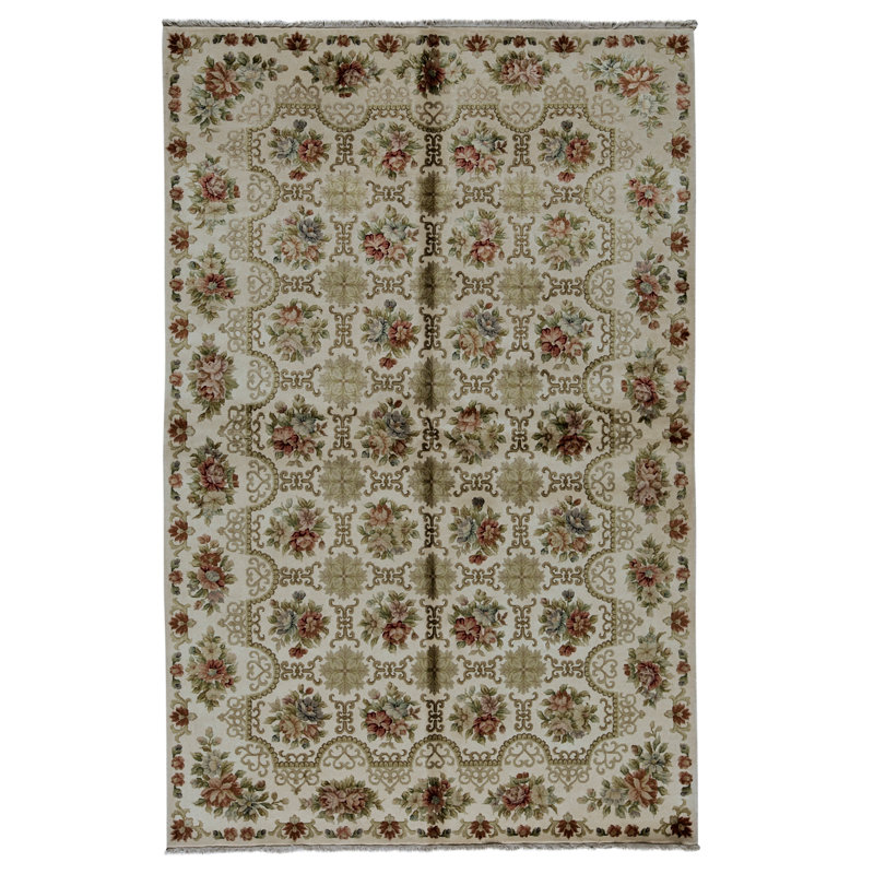 Handmade Silk and Wool Area Rug