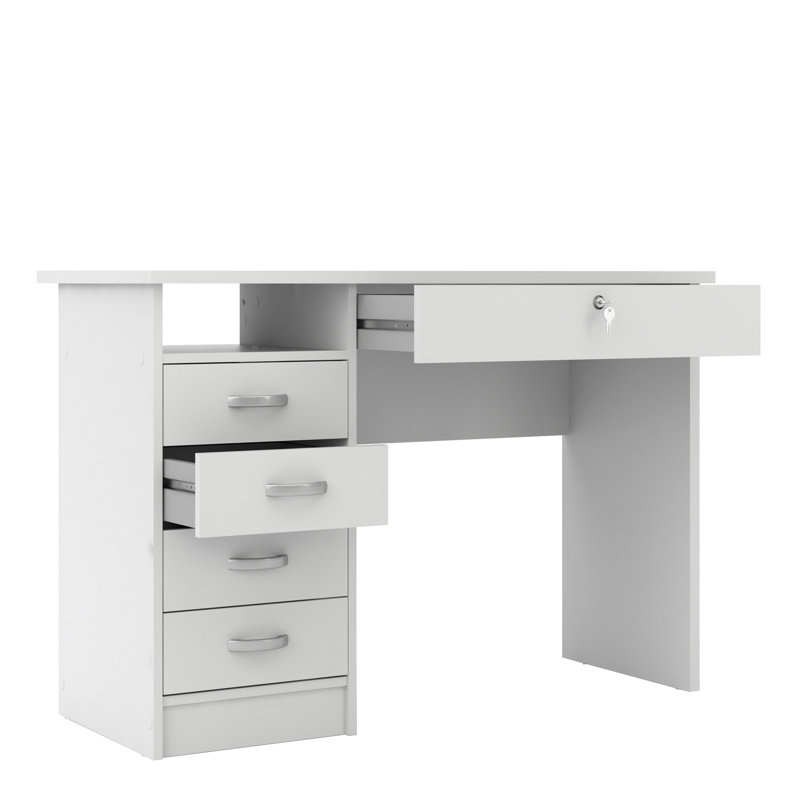Gouge Computer Desk, White
