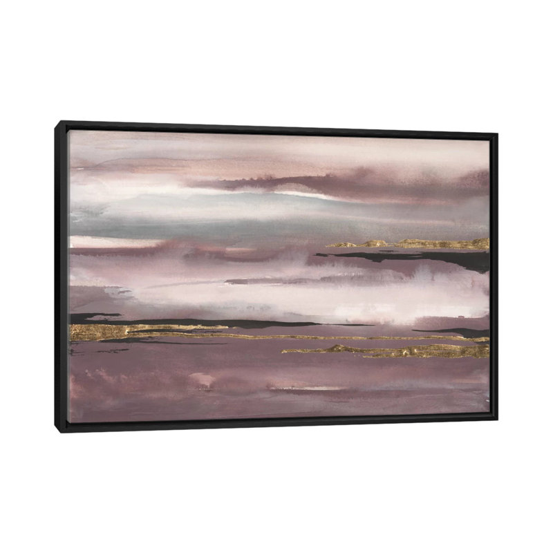 " Gilded Storm I " by Chris Paschke, Black Floater Framed Canvas, 60" W x 40" H x 1.5" D, No Mat