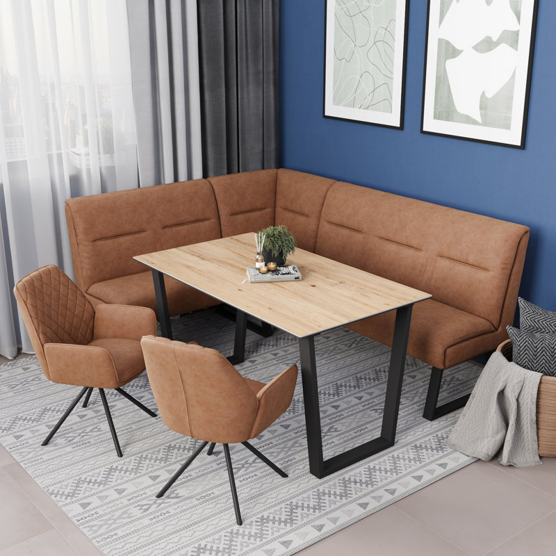 Leather Swivel Dining Chair, Tan