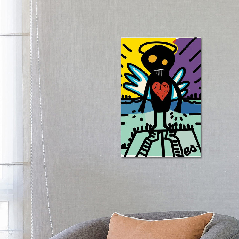 Black Angel Of Love by Emmanuel Signorino - Wrapped Canvas Gallery-Wrapped Canvas Giclée
