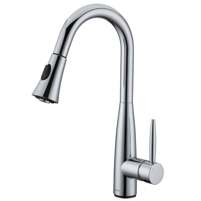 Robinet de cuisine à poignée simple Pickerington, Chrome poli