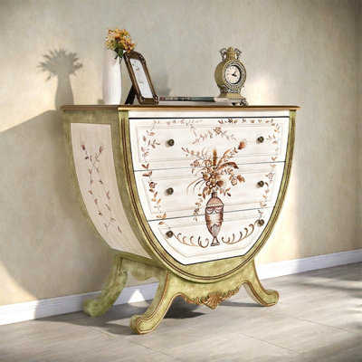 Elegant Design Hand-Painted 3-Drawer Accent Chest
