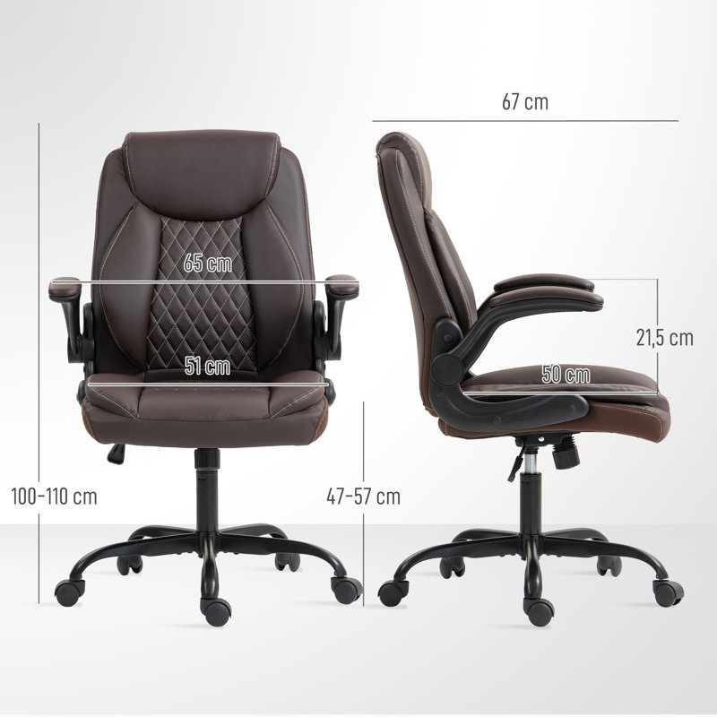Office Chair, Brown, Faux Leather