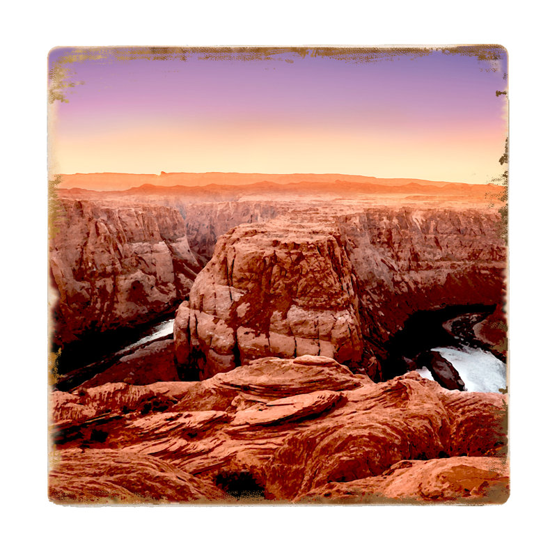 Wood Square 4 Piece Coaster Set