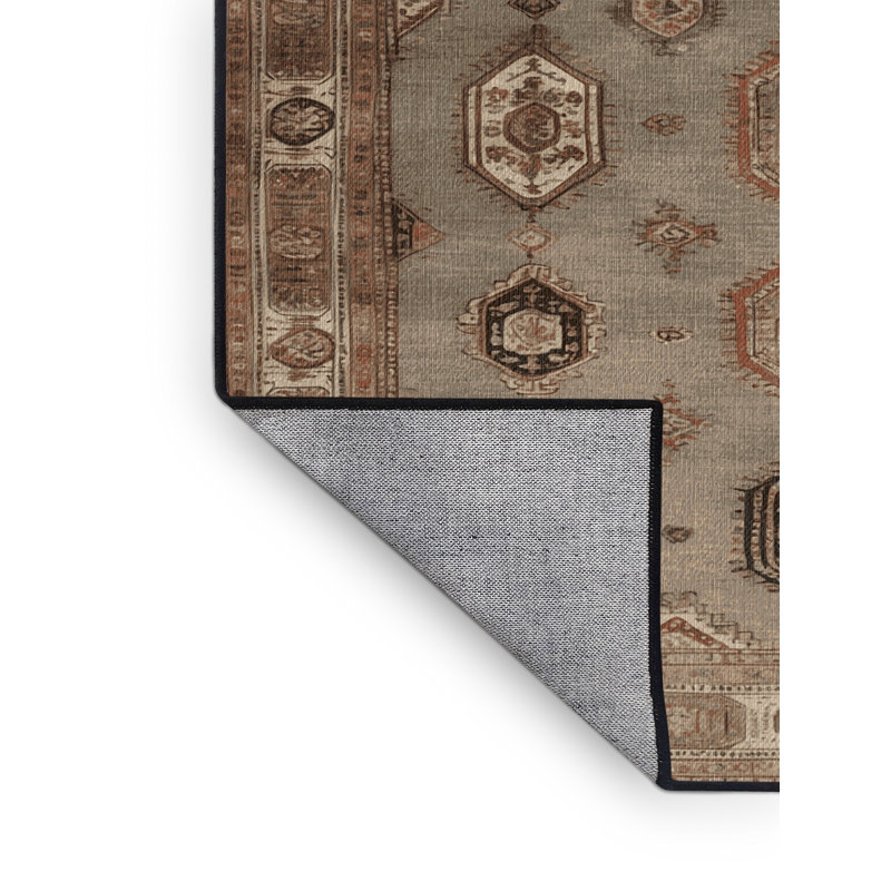 Tapis brun lavable à la machine, Carré 6 pi
