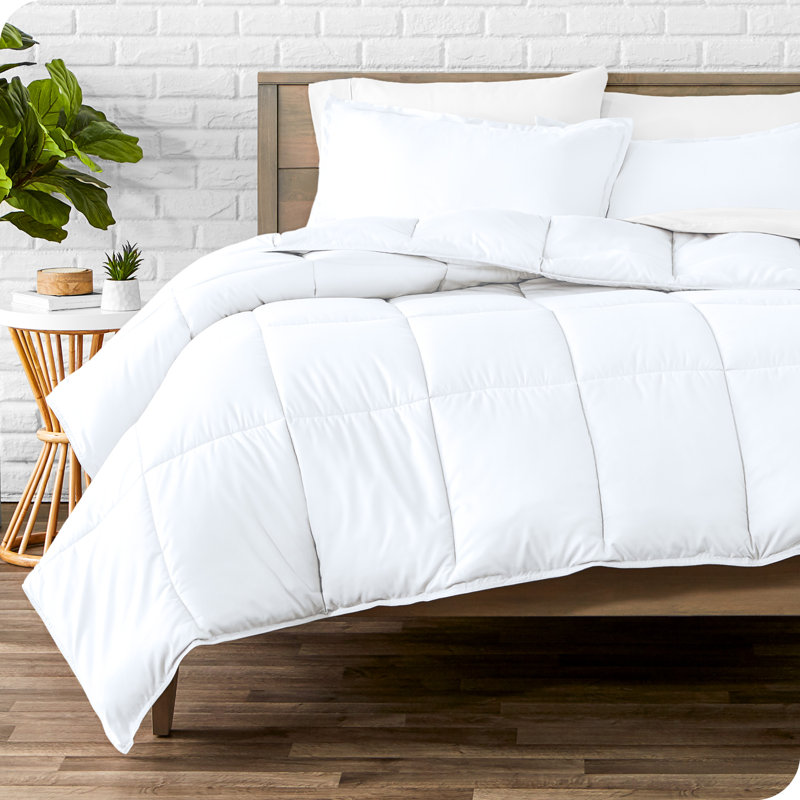 Ensemble d'édredon ultra-doux toutes saisons, Édredon pour très grand lit + 2 très grandes ta, Blanc