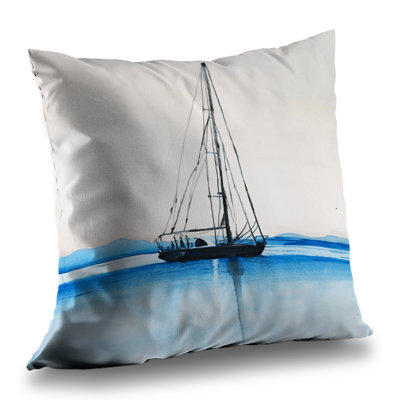 Sailboat on a Calm Water Throw | Boat Scenic Poly Twill Decor