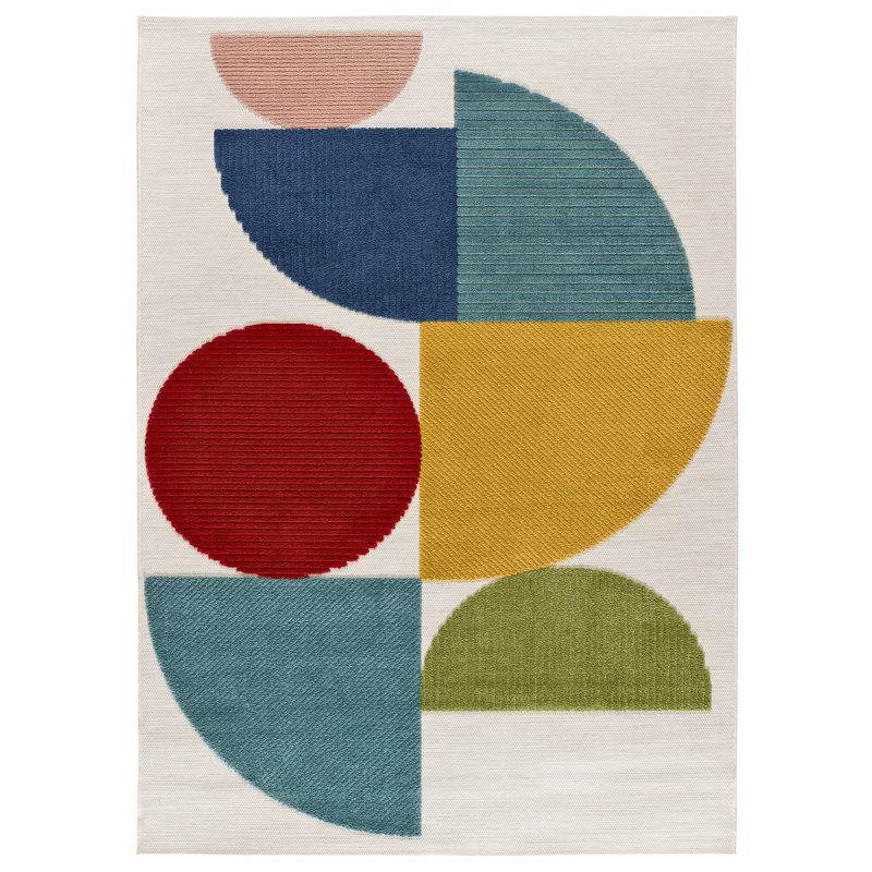 Chrystina Geometric Shapes Flatweave Indoor / Outdoor Area Rug, Rectangle 160 x 230cm