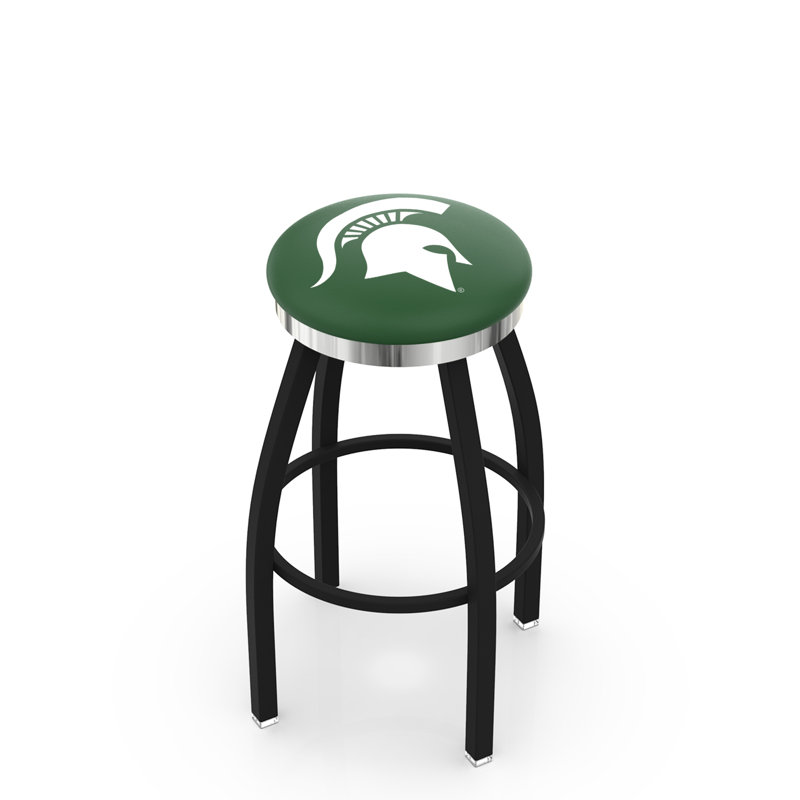 Tabouret de bar pivotant de 30 po NCAA, Chrome, Université de Michigan