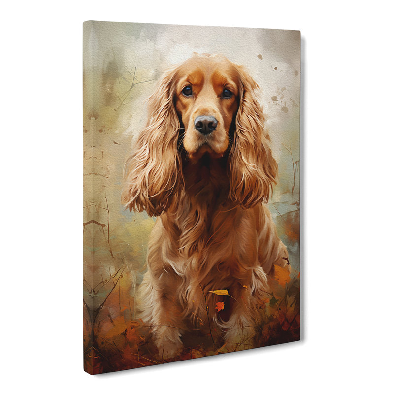 Cocker Spaniel Digital - Wrapped Canvas Print, 76cm H x 50cm W x 3cm D
