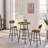 Round Bar Stool Set With Shelves, Stool With Backrest Rustic Brown
