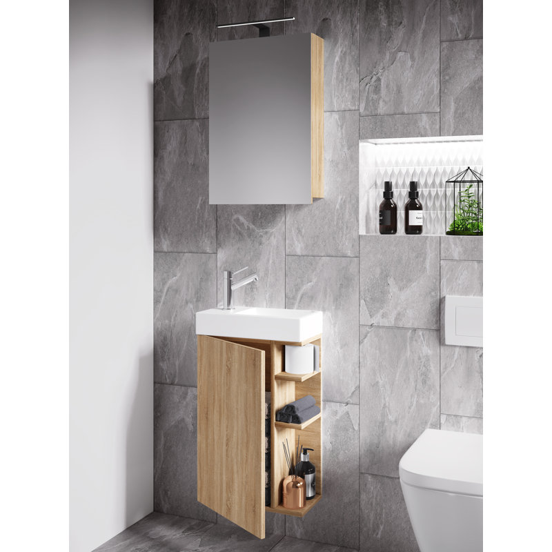 Ravis Bathroom Furniture Suite, Brown