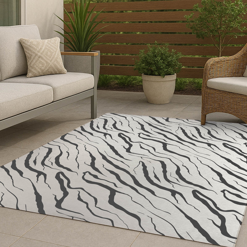 Tapis d'extérieur antidérapant Lush Cracks, Rectangle 4pi x 6 pi
