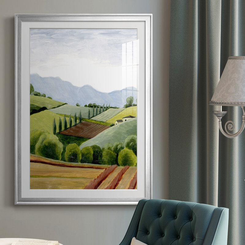 Croquis de la vallée toscane II - reproduction de cadre photo, Chrome, H 42,5 po x l 30,5 po x P 1 po