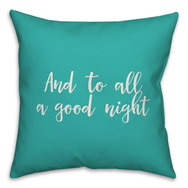  Coussin and and to all a Good Night, Bleu sarcelle, Coussin décoratif