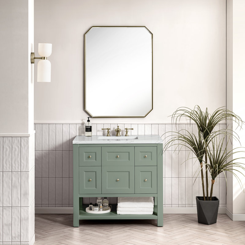 Breckenridge 36'' W Single Vanity, Ethereal Noctis, Smokey Celadon, 8" Widespread