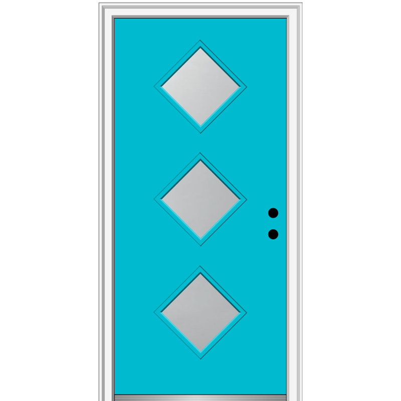 Porte d’entrée pré-raccrochée en acier Spotlight, H 80 po x l 30 po x P 1,75 po, S'ouvre à gauche vers l'intérieur, Noir