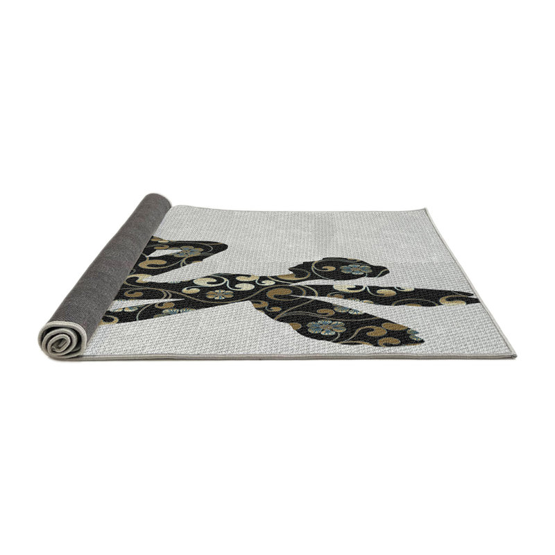 Tapis gris, Rond 5 pi