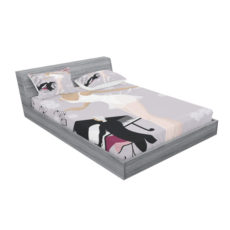 Microfiber Sheet Set, Queen Sheet Set with Fitted Sheet