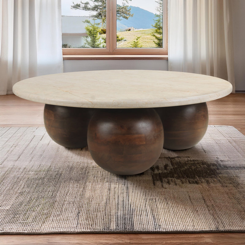 Table basse Treviso, Beige, Brun
