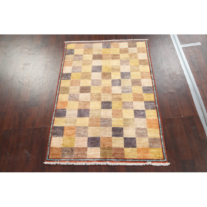 Checkered Gabbeh Area Rug 4x6