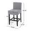 2 tabourets de comptoir Kd, gris, l 17,75 po x P 23,20 po x H 37,73 po, pieds en bois massif, tissu 100%, gris Classy Choice (2) - l 17,75 po x P 23,2 po, tissu élégant pour tous les souhaits