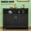 Buffet spacieux en MDF noir, rangement de couloir moderne pour la maison