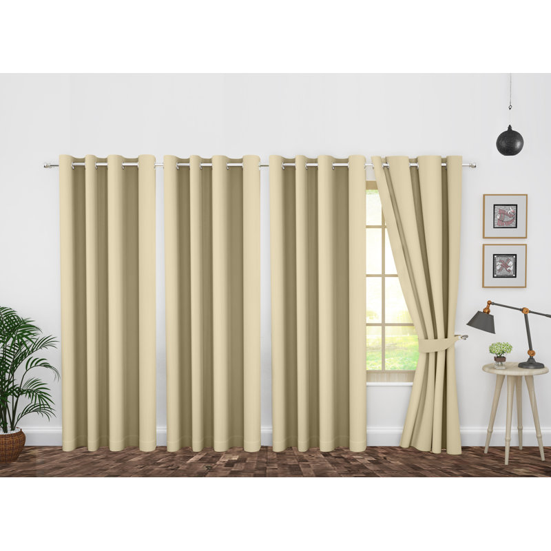 Paire de rideaux occultant et isolants avec œillets , 46 po x 63 po, Champagne