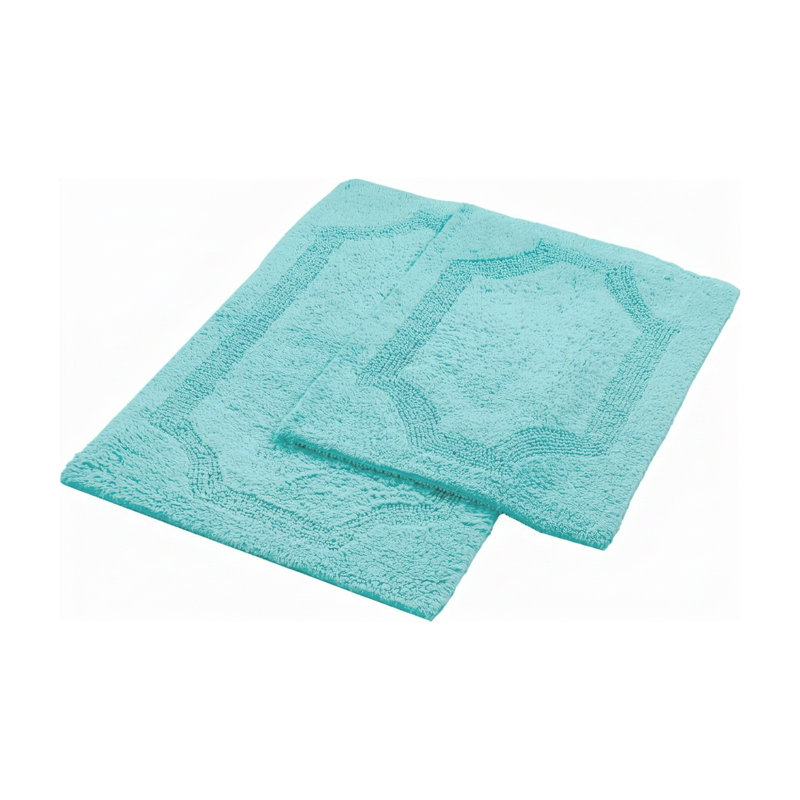 Reversible solid set of 2 Grey bath mat, Grey
