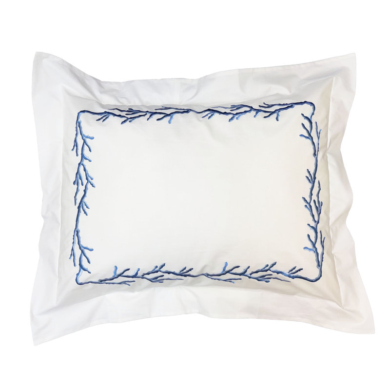 Coral Embroidered King Shams, Standard