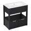 Meuble-lavabo de 30 po avec comptoir d'évier, armoire de salle de bain avec tablette de rangement ouverte et deux tiroirs, un paquet-673599488