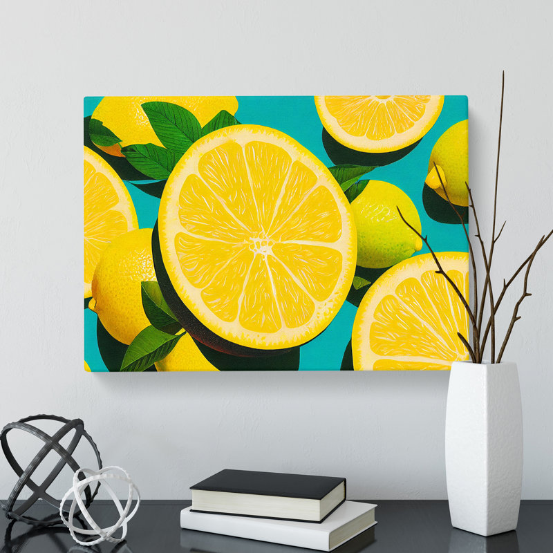 Sliced Lemon Fruit - Wrapped Canvas, 35cm H x 50cm W x 3cm D