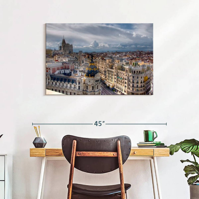 Sireci Madrid Skyline Over Gran Via, 24" H x 36" W