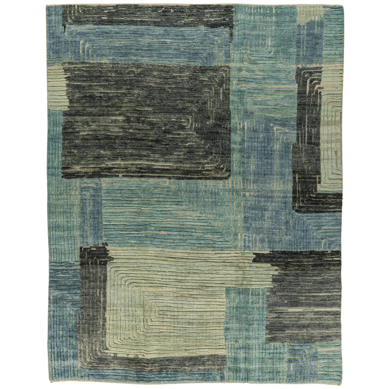 Tessellate Wool Abstract Area Rug, Rectangle 2' x 3'