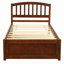 Structure de lit plateforme en bois avec lit gigogne-793774976