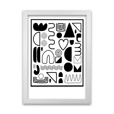 Black And White Scandinavian Shapes - Print