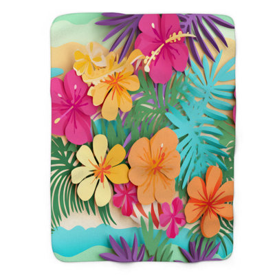 Island Scenery - 1 Piece Premium Sherpa Blanket