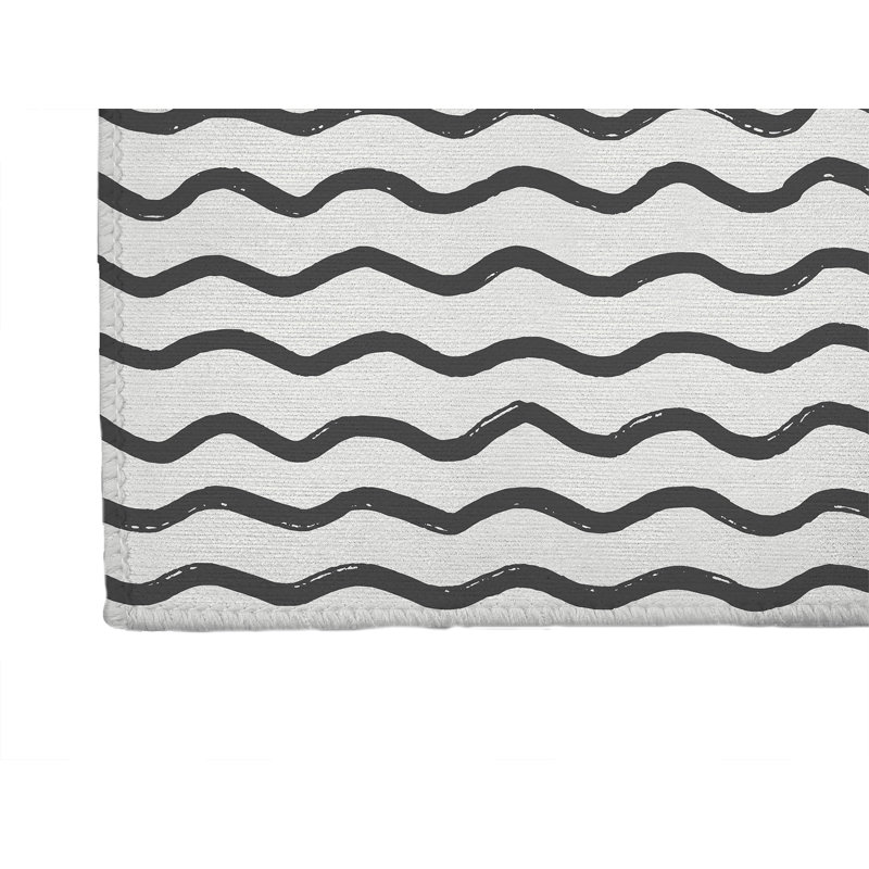 Wiggle Row Activity Mat, Ivory/Charcoal, Rectangle 2' x 3'
