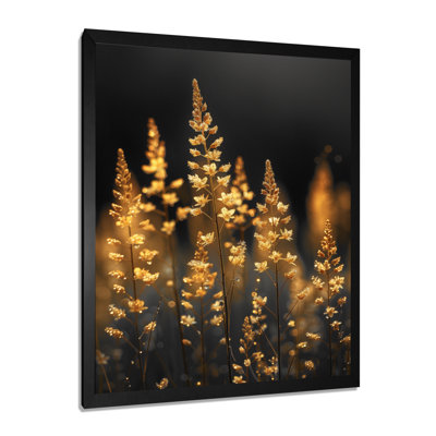 «Golden Hour Glowing Gold Black Forest Plants - Lupin Wall Art Wall Art Living Room