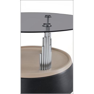Ensemble de tables basses gigognes abordables de luxe en verre trempé transparent, idéal pour les salons modernes et peu encombrants.